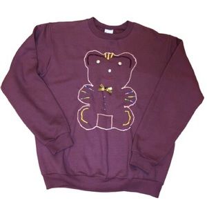 Cute purple embroidered sweater size M
